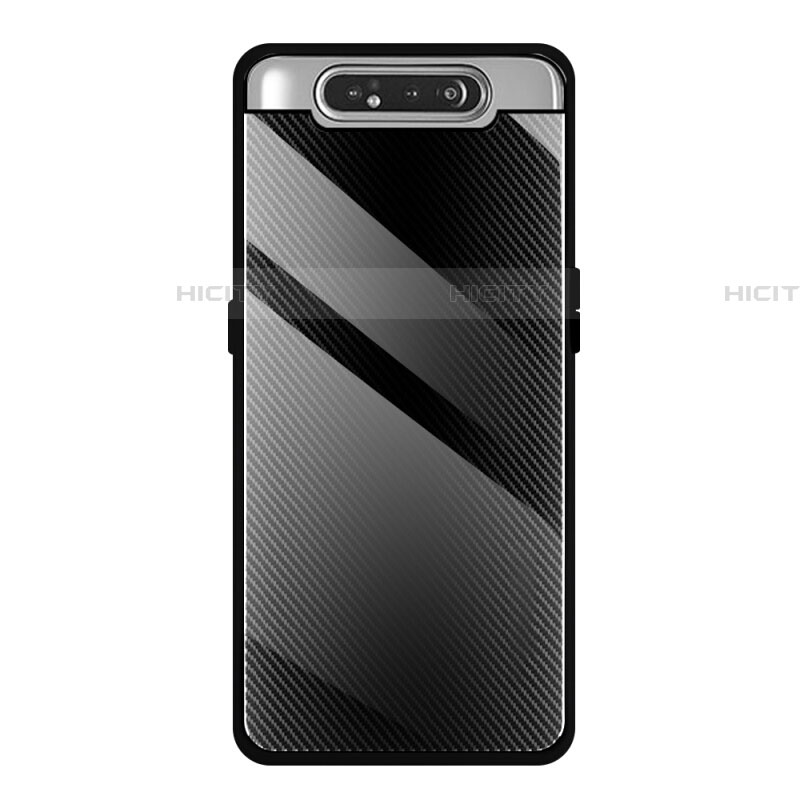 Carcasa Bumper Funda Silicona Espejo T01 para Samsung Galaxy A80 Negro