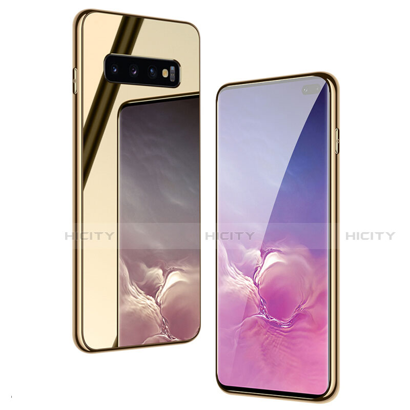 Carcasa Bumper Funda Silicona Espejo T01 para Samsung Galaxy S10 Plus Oro