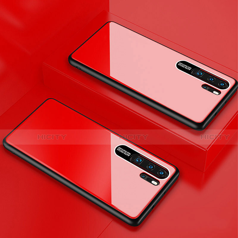 Carcasa Bumper Funda Silicona Espejo T02 para Huawei P30 Pro Rojo