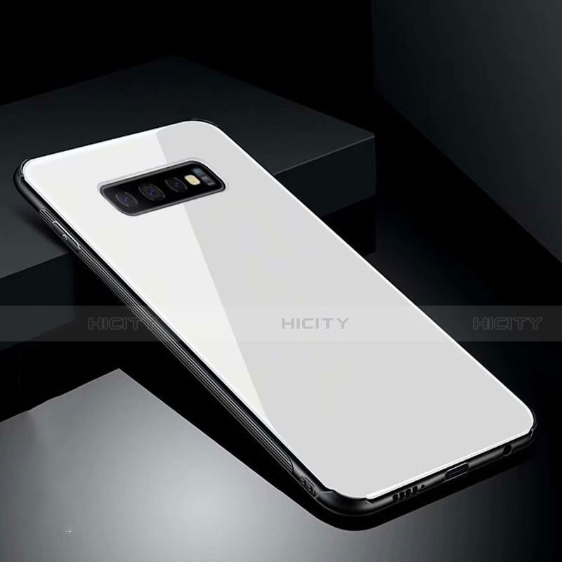 Carcasa Bumper Funda Silicona Espejo T02 para Samsung Galaxy S10 Plus Blanco