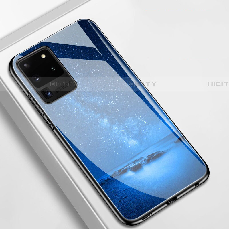 Carcasa Bumper Funda Silicona Espejo T02 para Samsung Galaxy S20 Ultra 5G Azul