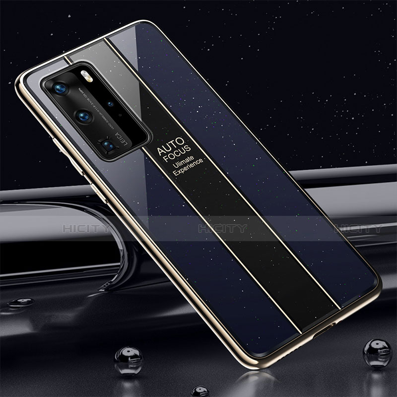 Carcasa Bumper Funda Silicona Espejo T04 para Huawei P40 Pro Azul