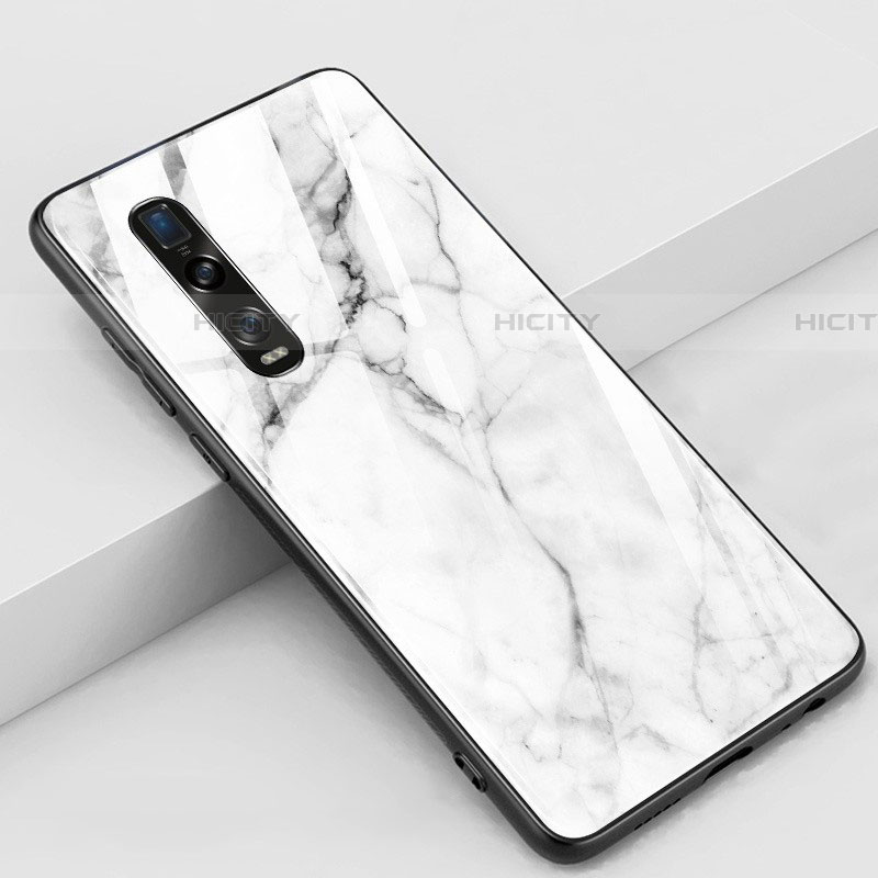 Carcasa Bumper Funda Silicona Espejo Z01 para Oppo Find X2 Pro Blanco