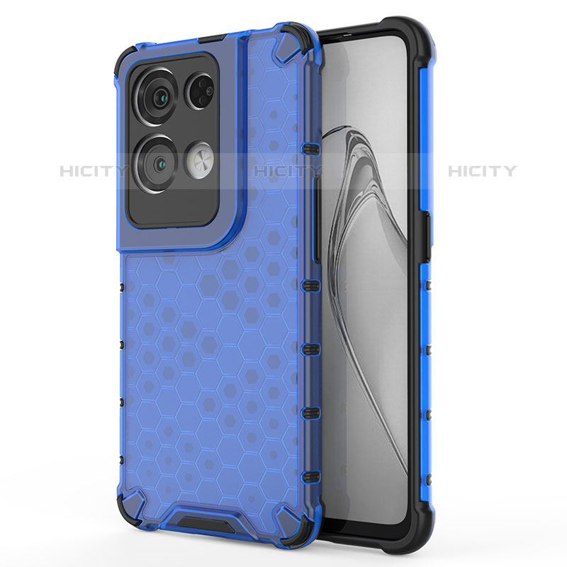 Carcasa Bumper Funda Silicona Transparente 360 Grados AM1 para Oppo Reno8 Pro+ Plus 5G Azul