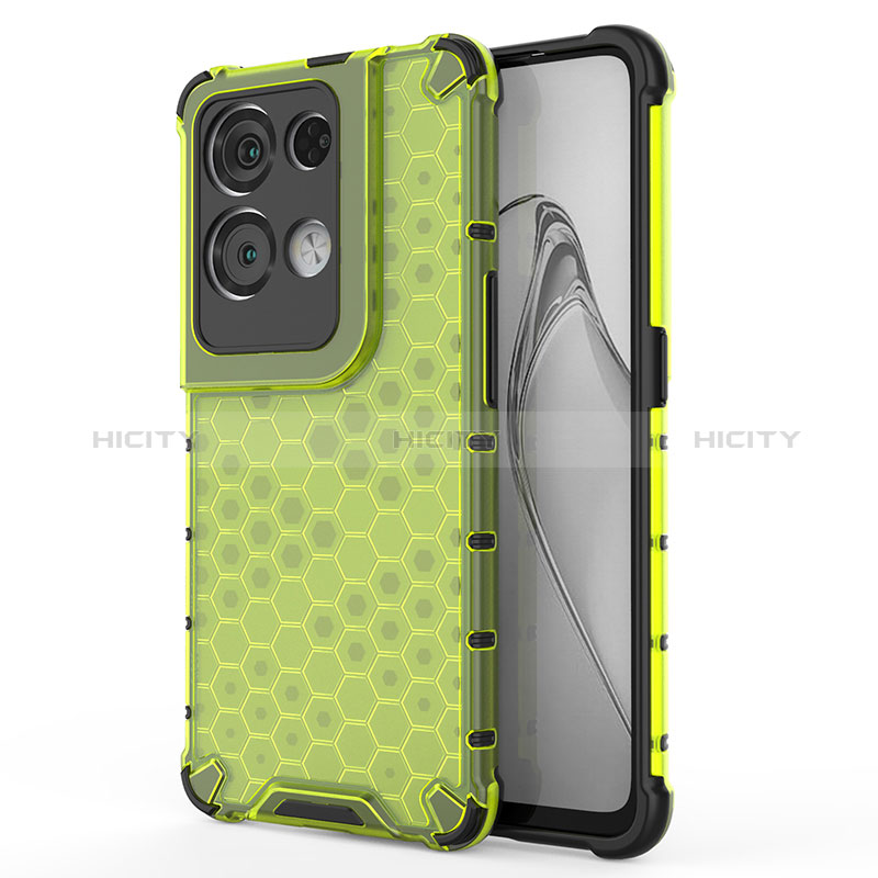 Carcasa Bumper Funda Silicona Transparente 360 Grados AM1 para Oppo Reno9 Pro+ Plus 5G Verde