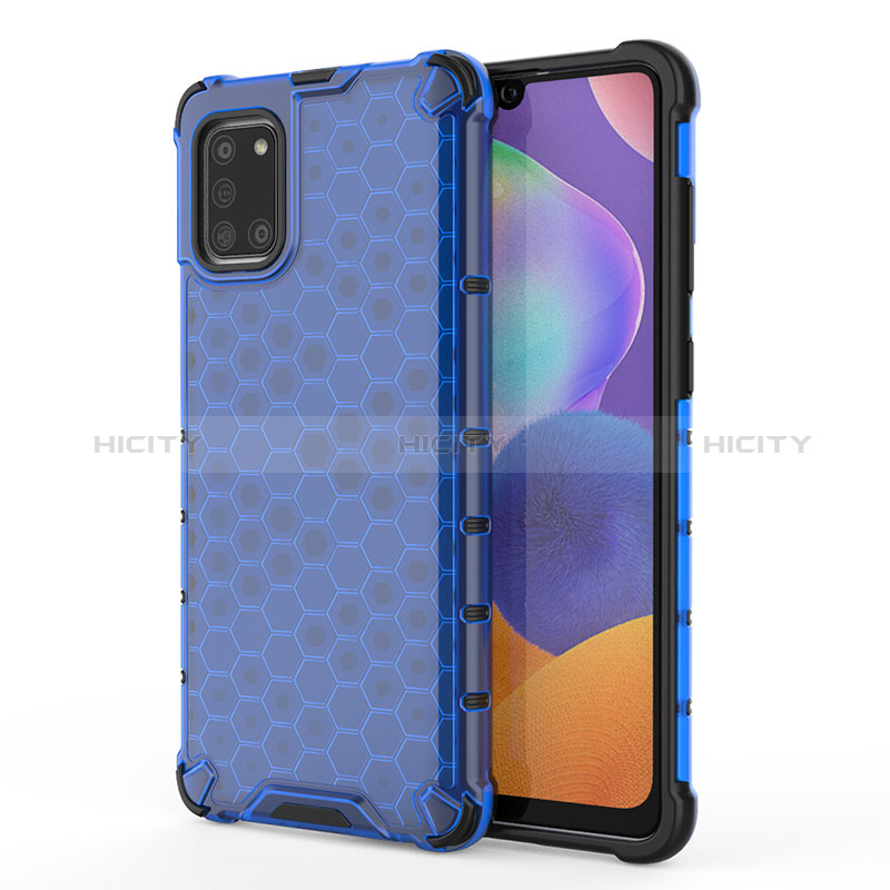 Carcasa Bumper Funda Silicona Transparente 360 Grados AM1 para Samsung Galaxy A31 Azul