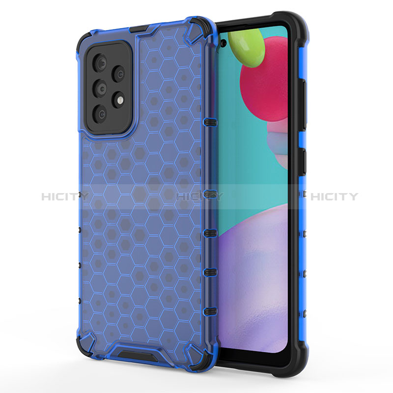 Carcasa Bumper Funda Silicona Transparente 360 Grados AM1 para Samsung Galaxy A52s 5G Azul