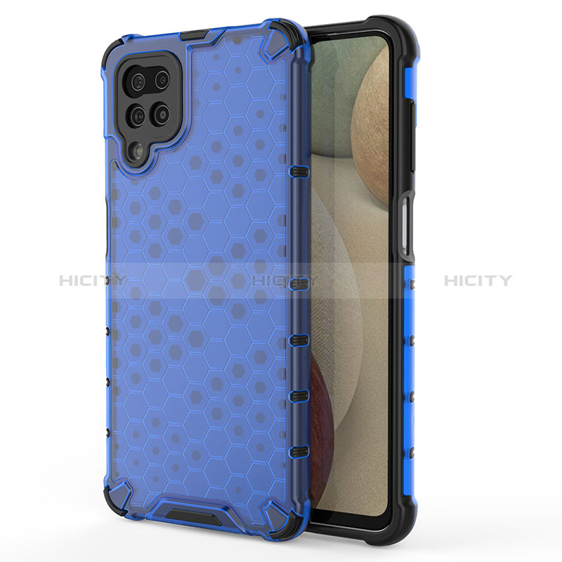 Carcasa Bumper Funda Silicona Transparente 360 Grados AM1 para Samsung Galaxy F12 Azul