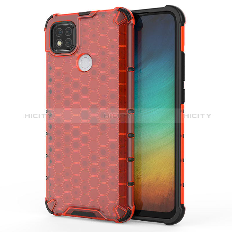 Carcasa Bumper Funda Silicona Transparente 360 Grados AM1 para Xiaomi Redmi 10A 4G Rojo