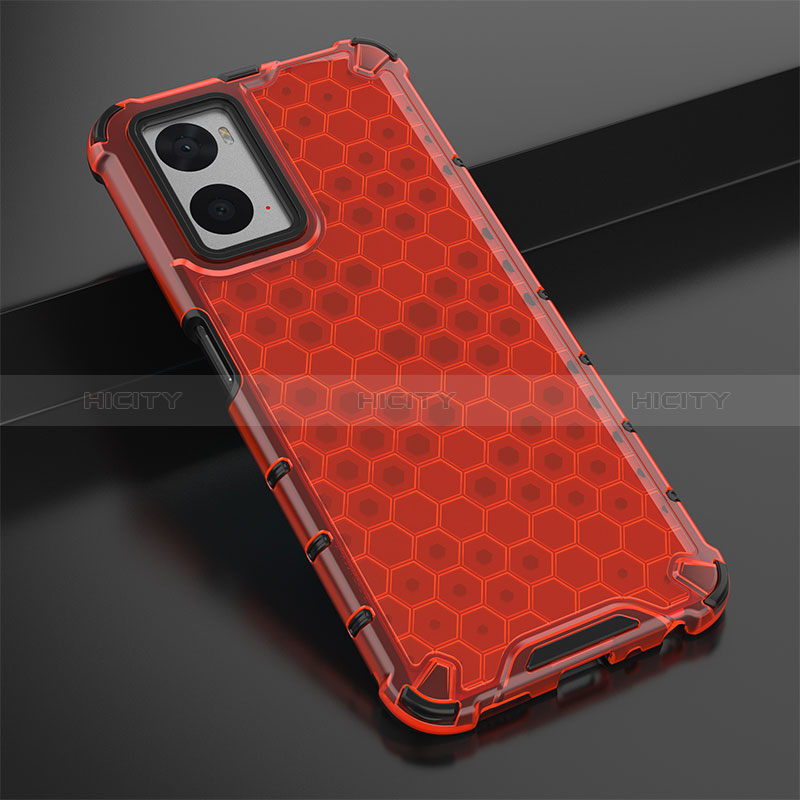 Carcasa Bumper Funda Silicona Transparente 360 Grados AM2 para Oppo A76 Rojo