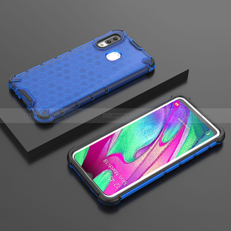 Carcasa Bumper Funda Silicona Transparente 360 Grados AM2 para Samsung Galaxy A40 Azul