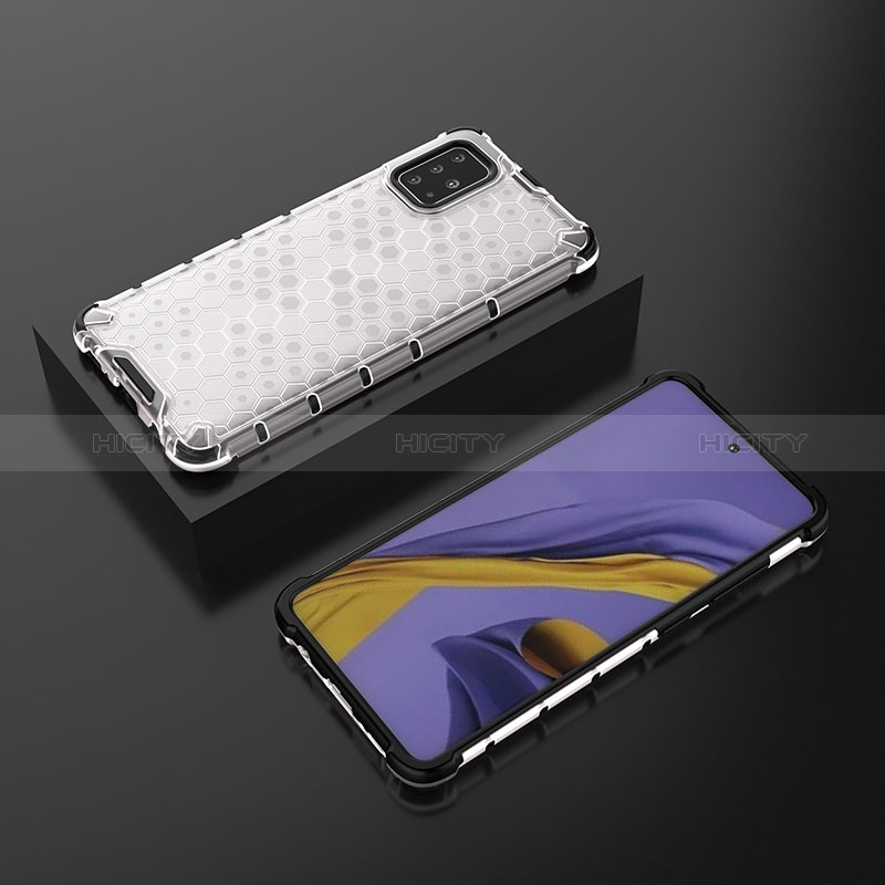 Carcasa Bumper Funda Silicona Transparente 360 Grados AM2 para Samsung Galaxy A51 5G Blanco