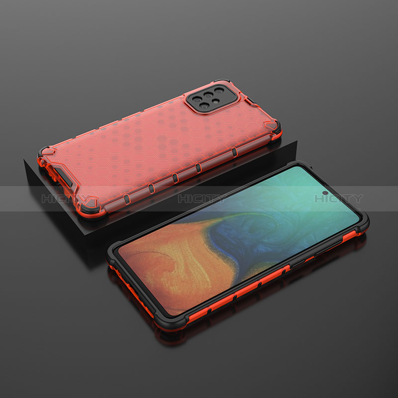Carcasa Bumper Funda Silicona Transparente 360 Grados AM2 para Samsung Galaxy A71 4G A715 Rojo