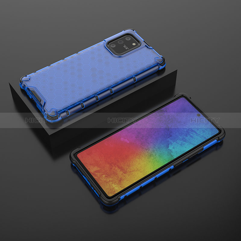 Carcasa Bumper Funda Silicona Transparente 360 Grados AM2 para Samsung Galaxy A91 Azul