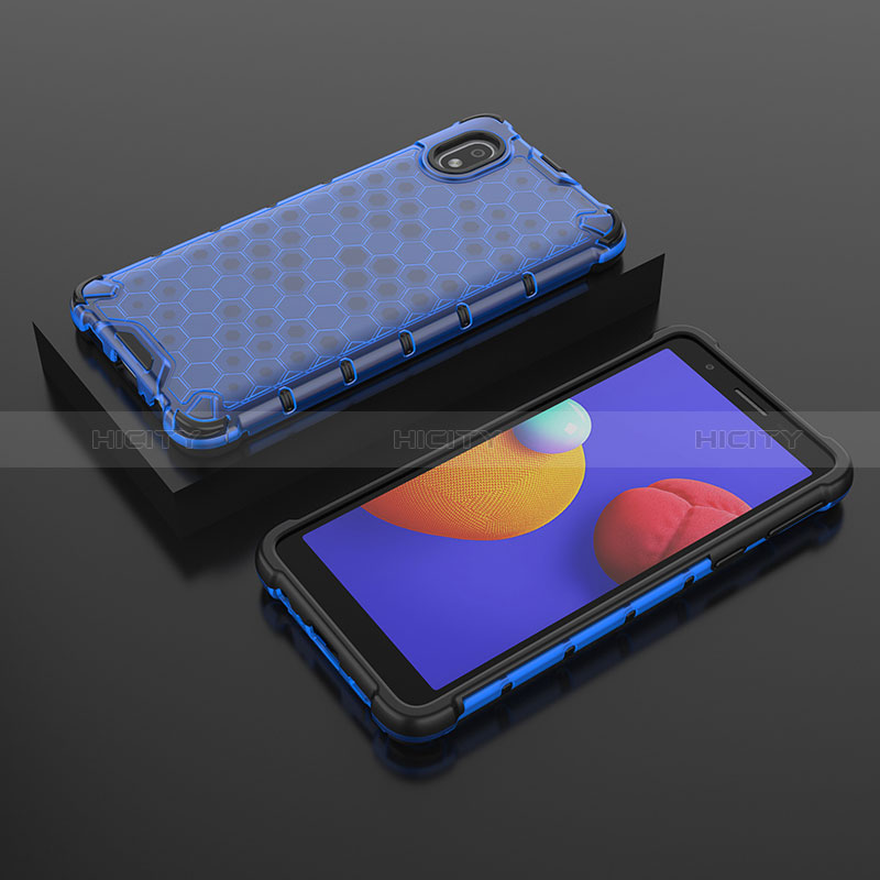 Carcasa Bumper Funda Silicona Transparente 360 Grados AM2 para Samsung Galaxy M01 Core Azul