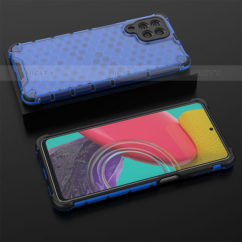 Carcasa Bumper Funda Silicona Transparente 360 Grados AM2 para Samsung Galaxy M53 5G Azul