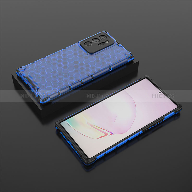 Carcasa Bumper Funda Silicona Transparente 360 Grados AM2 para Samsung Galaxy Note 20 Ultra 5G Azul