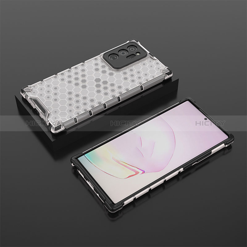 Carcasa Bumper Funda Silicona Transparente 360 Grados AM2 para Samsung Galaxy Note 20 Ultra 5G Blanco