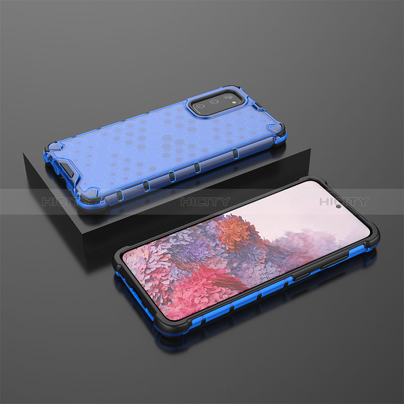 Carcasa Bumper Funda Silicona Transparente 360 Grados AM2 para Samsung Galaxy S20 5G Azul