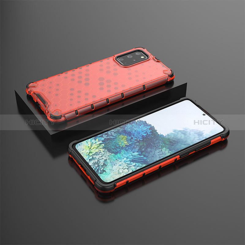 Carcasa Bumper Funda Silicona Transparente 360 Grados AM2 para Samsung Galaxy S20 Plus 5G Rojo