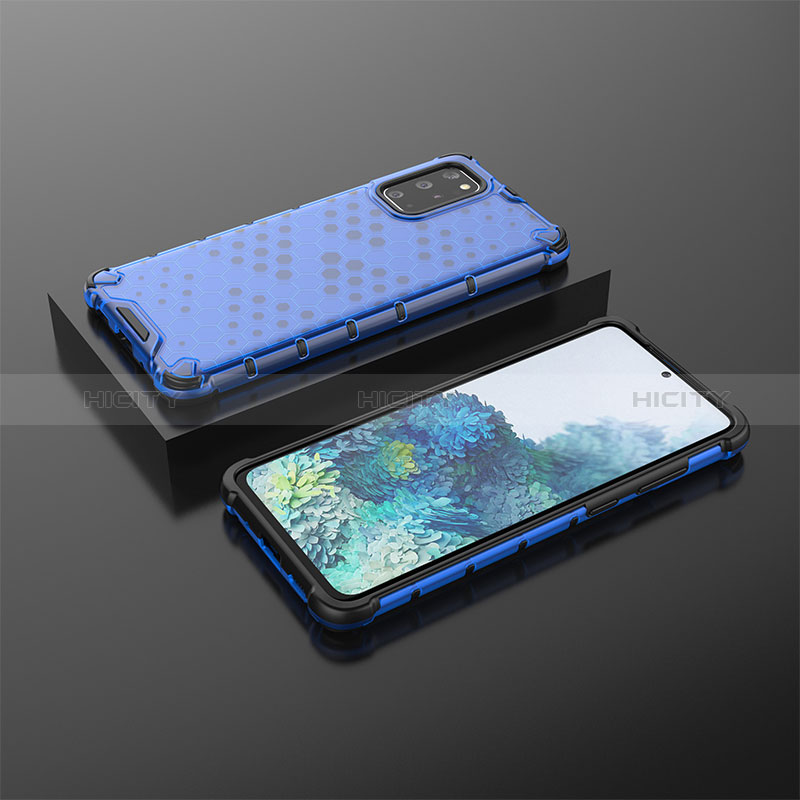 Carcasa Bumper Funda Silicona Transparente 360 Grados AM2 para Samsung Galaxy S20 Plus Azul