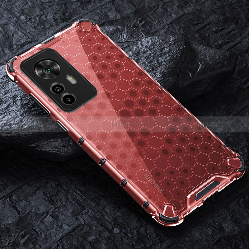Carcasa Bumper Funda Silicona Transparente 360 Grados AM3 para Xiaomi Mi 12T 5G Rojo