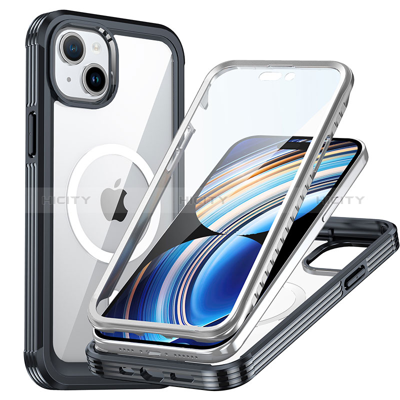 Carcasa Bumper Funda Silicona Transparente 360 Grados con Mag-Safe Magnetic T01 para Apple iPhone 14 Plus