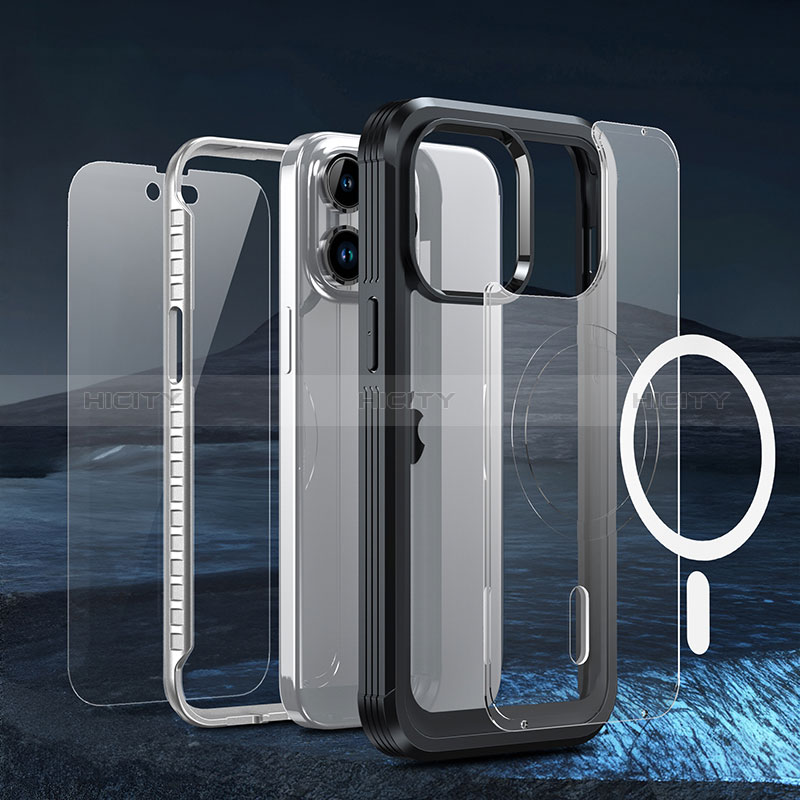 Carcasa Bumper Funda Silicona Transparente 360 Grados con Mag-Safe Magnetic T01 para Apple iPhone 14 Pro