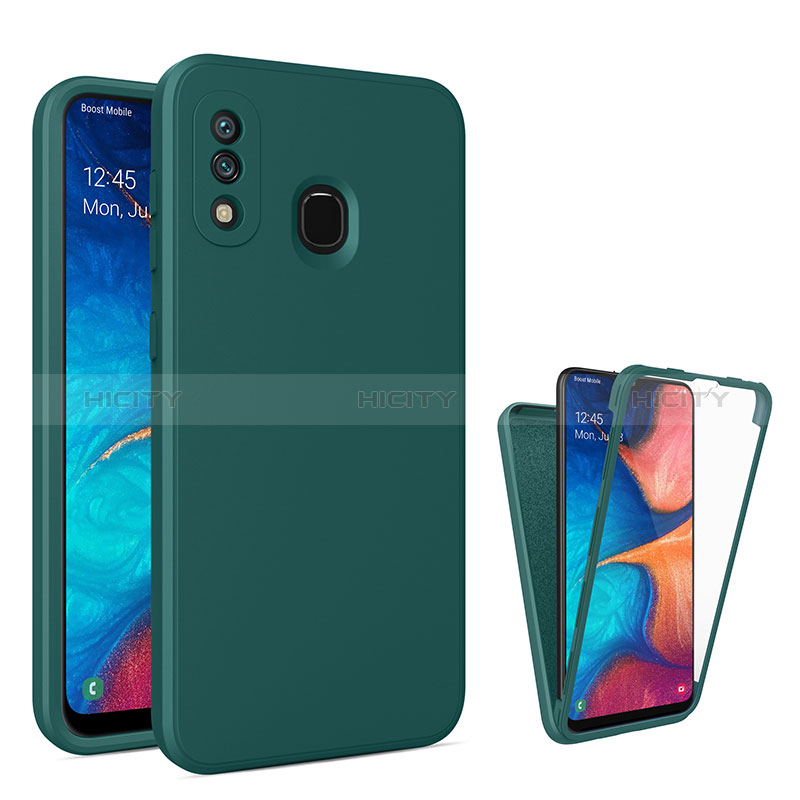 Carcasa Bumper Funda Silicona Transparente 360 Grados MJ1 para Samsung Galaxy A20 Verde