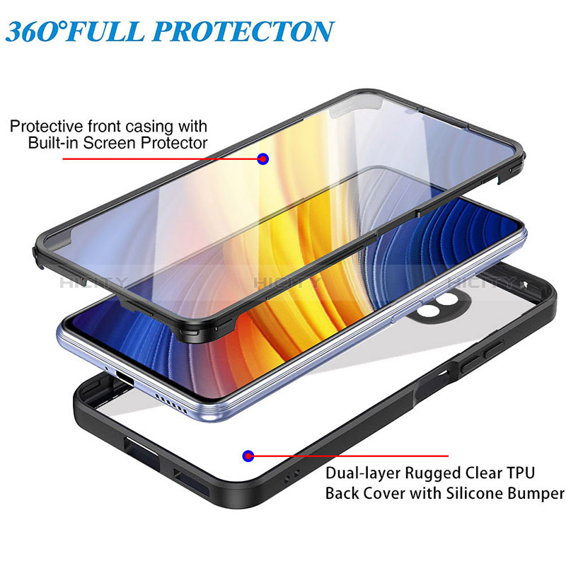 Carcasa Bumper Funda Silicona Transparente 360 Grados MJ1 para Xiaomi Poco X3