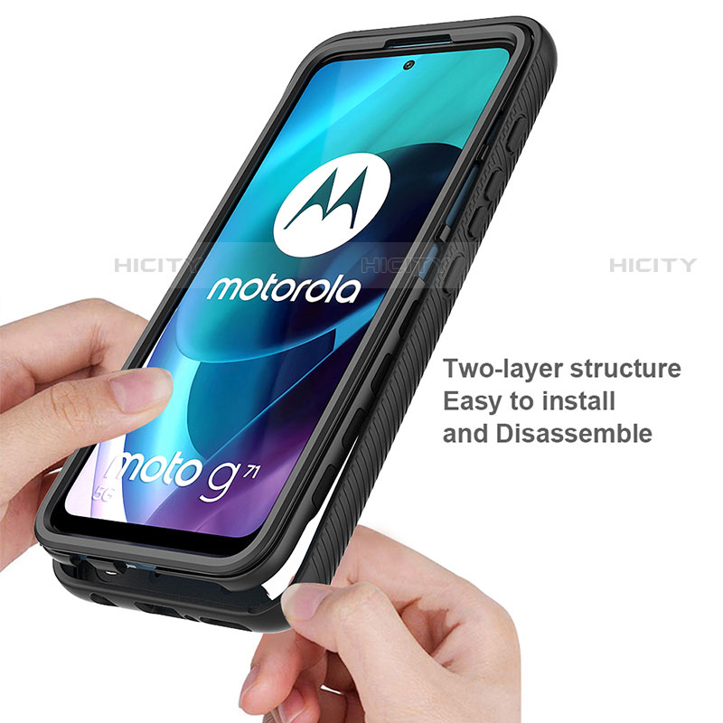 Carcasa Bumper Funda Silicona Transparente 360 Grados para Motorola Moto G71 5G