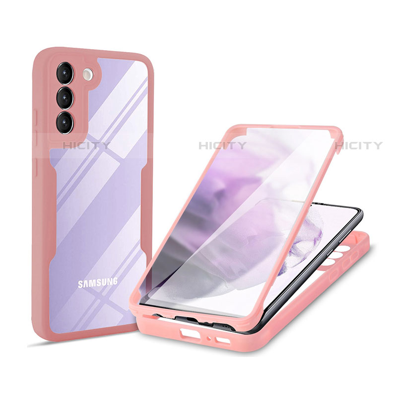 Carcasa Bumper Funda Silicona Transparente 360 Grados para Samsung Galaxy S21 5G Rosa