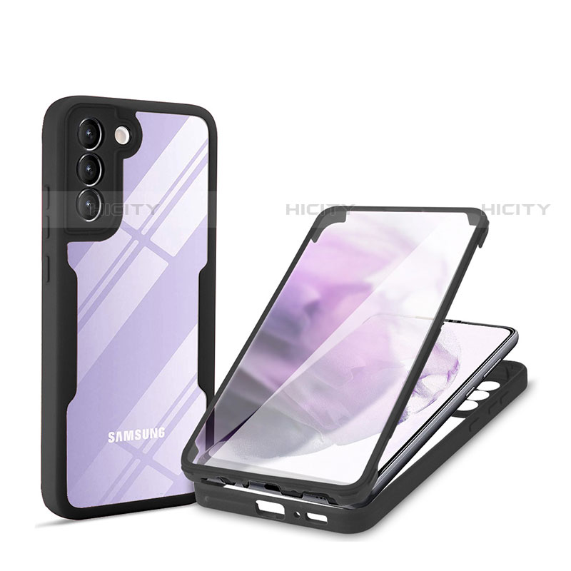 Carcasa Bumper Funda Silicona Transparente 360 Grados para Samsung Galaxy S22 Plus 5G Negro