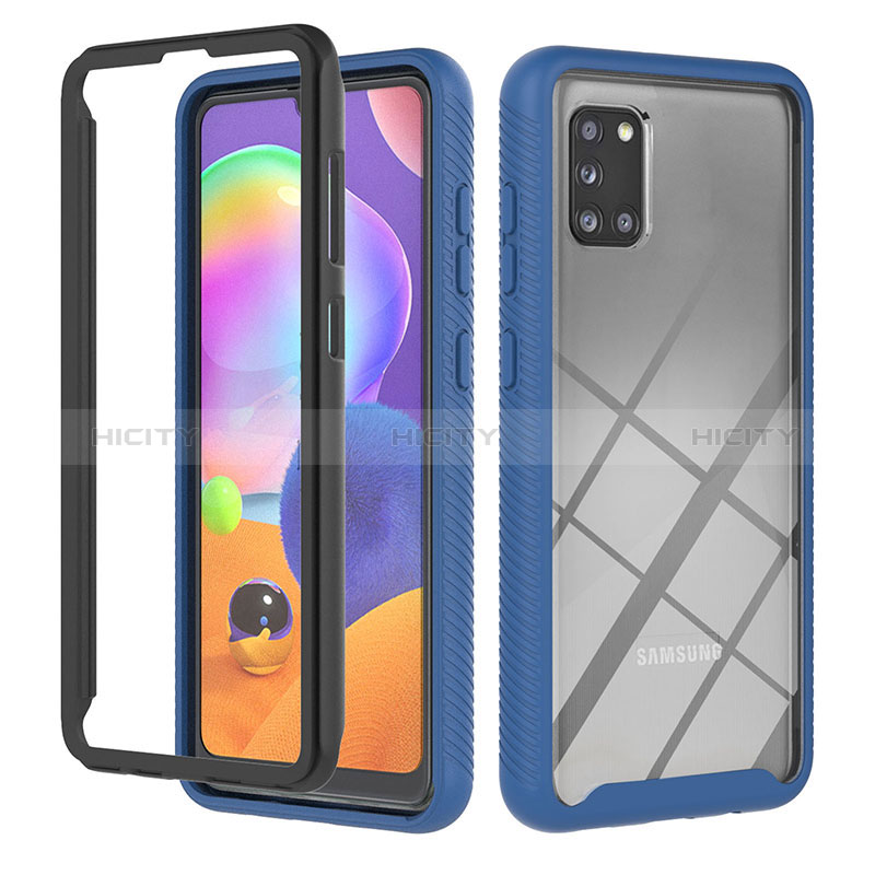 Carcasa Bumper Funda Silicona Transparente 360 Grados YB1 para Samsung Galaxy A31 Azul