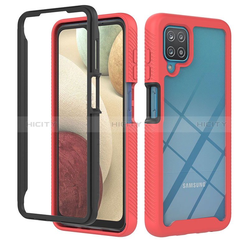 Carcasa Bumper Funda Silicona Transparente 360 Grados YB1 para Samsung Galaxy M12 Rojo