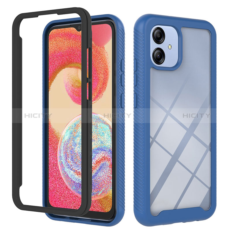 Carcasa Bumper Funda Silicona Transparente 360 Grados YB2 para Samsung Galaxy A04E Azul