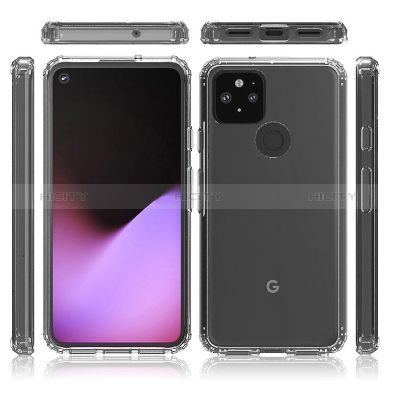 Carcasa Bumper Funda Silicona Transparente 360 Grados Z01J para Google Pixel 5 Claro