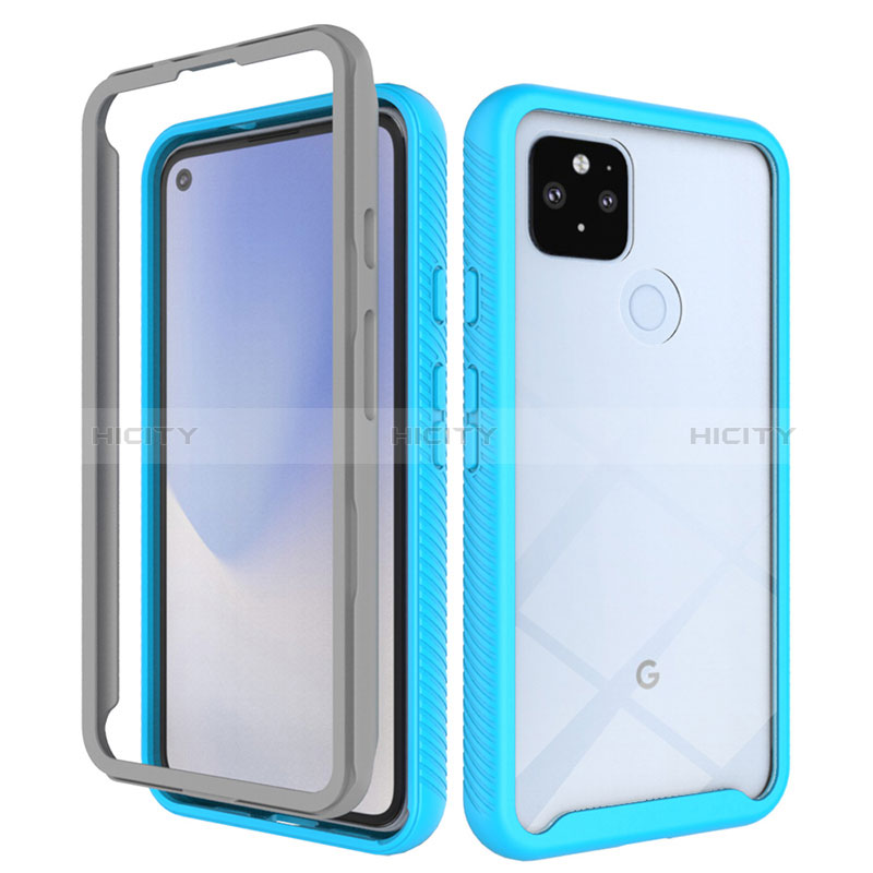 Carcasa Bumper Funda Silicona Transparente 360 Grados ZJ1 para Google Pixel 5 XL 5G