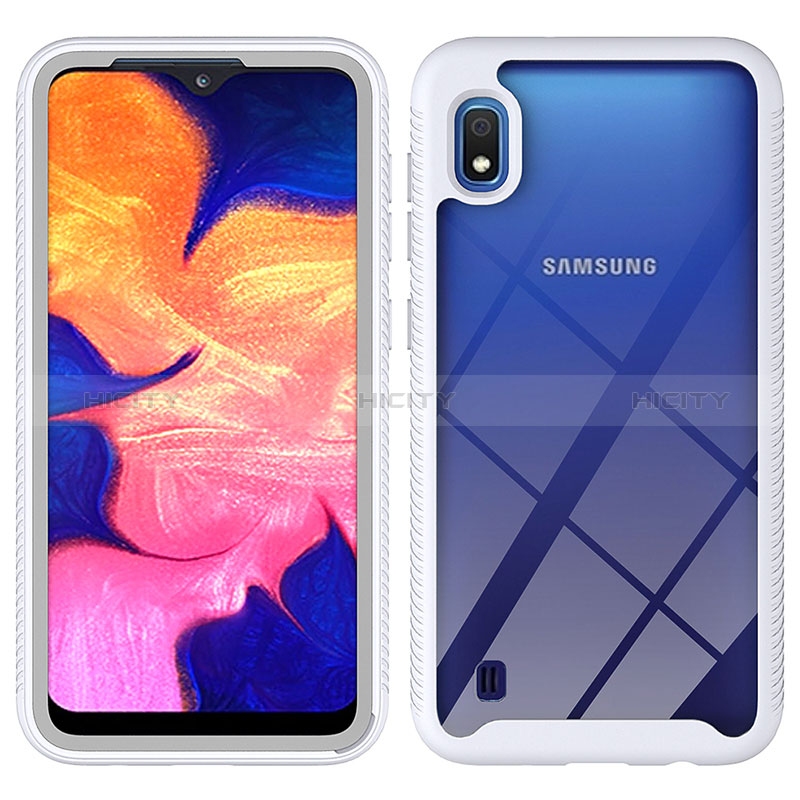 Carcasa Bumper Funda Silicona Transparente 360 Grados ZJ1 para Samsung Galaxy A10 Blanco