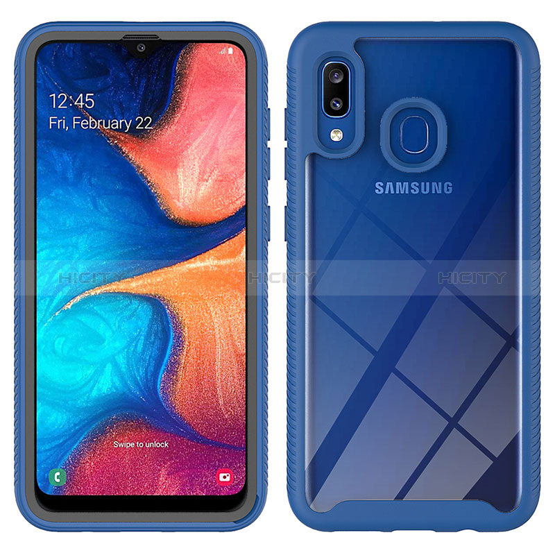 Carcasa Bumper Funda Silicona Transparente 360 Grados ZJ1 para Samsung Galaxy A30 Azul