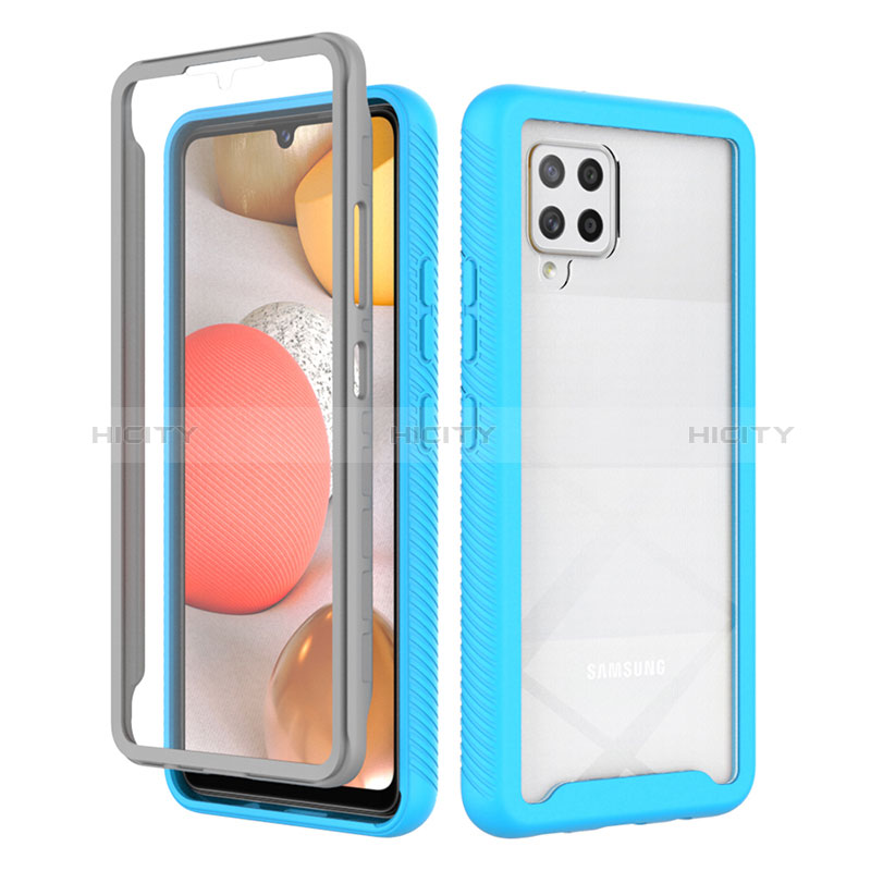 Carcasa Bumper Funda Silicona Transparente 360 Grados ZJ1 para Samsung Galaxy A42 5G Azul Cielo