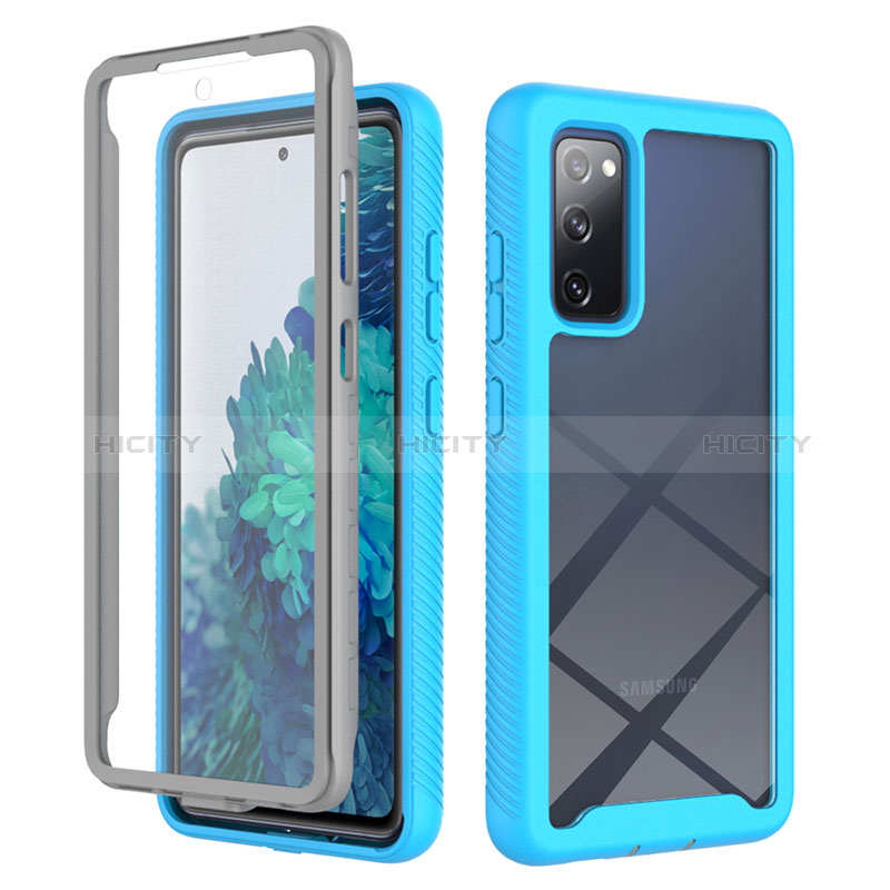 Carcasa Bumper Funda Silicona Transparente 360 Grados ZJ1 para Samsung Galaxy S20 Lite 5G Azul Cielo