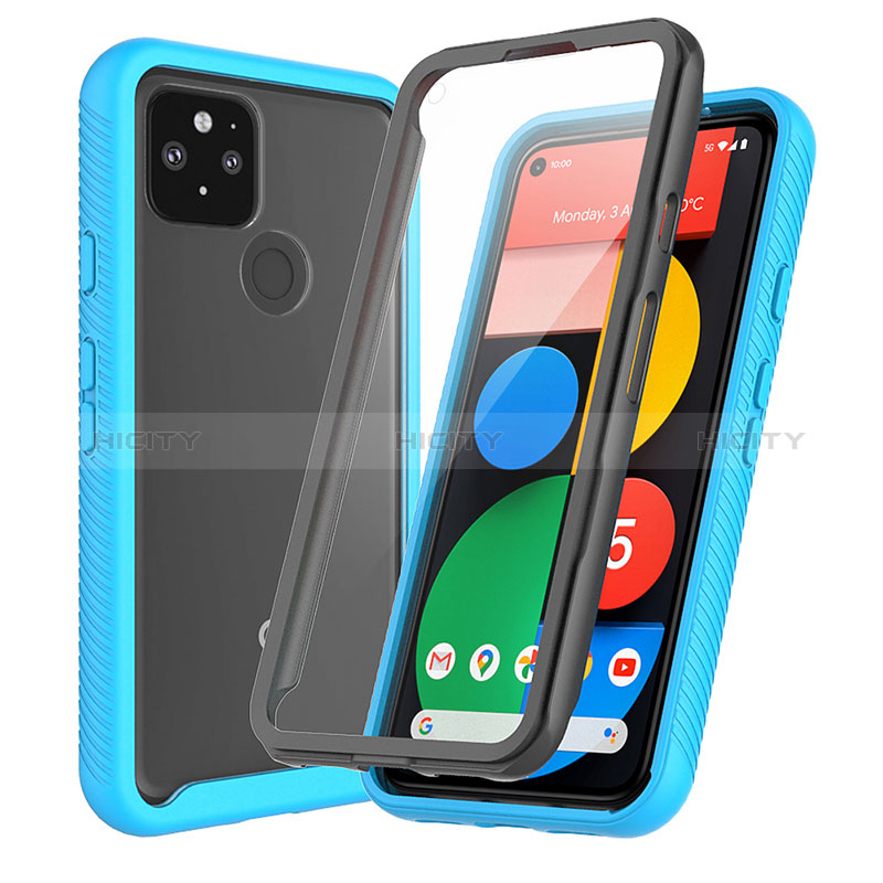 Carcasa Bumper Funda Silicona Transparente 360 Grados ZJ3 para Google Pixel 5