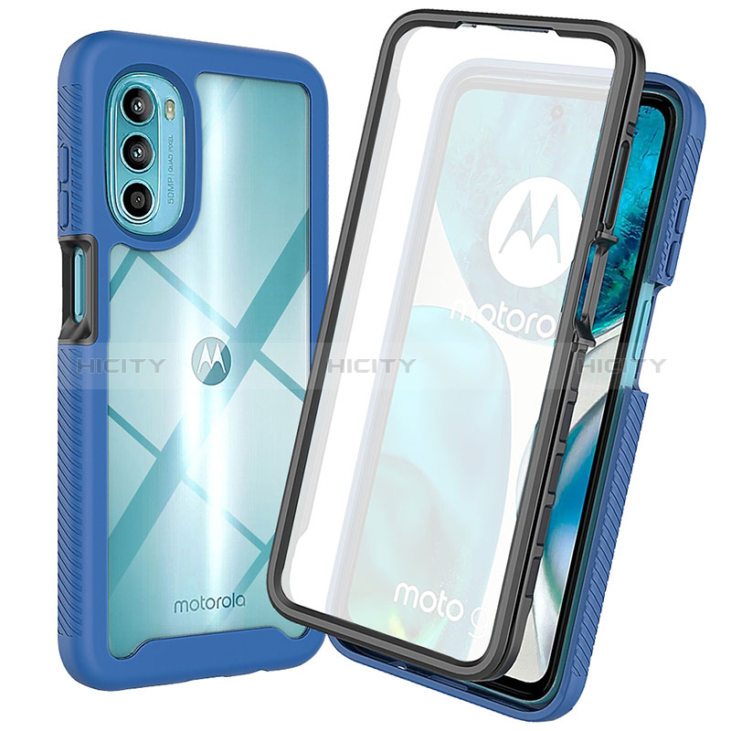 Carcasa Bumper Funda Silicona Transparente 360 Grados ZJ3 para Motorola Moto G82 5G Azul