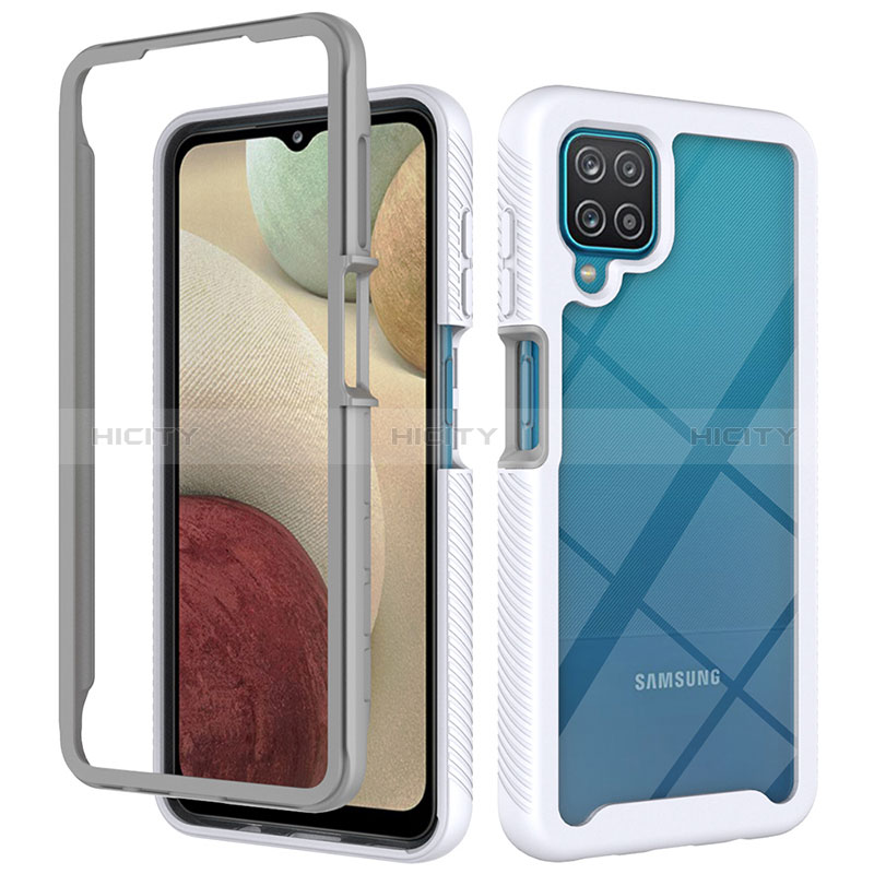 Carcasa Bumper Funda Silicona Transparente 360 Grados ZJ3 para Samsung Galaxy F12 Blanco
