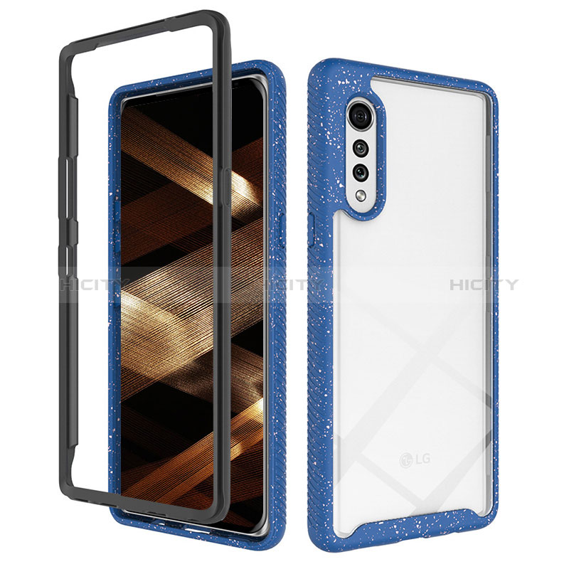 Carcasa Bumper Funda Silicona Transparente 360 Grados ZJ4 para LG Velvet 5G Azul