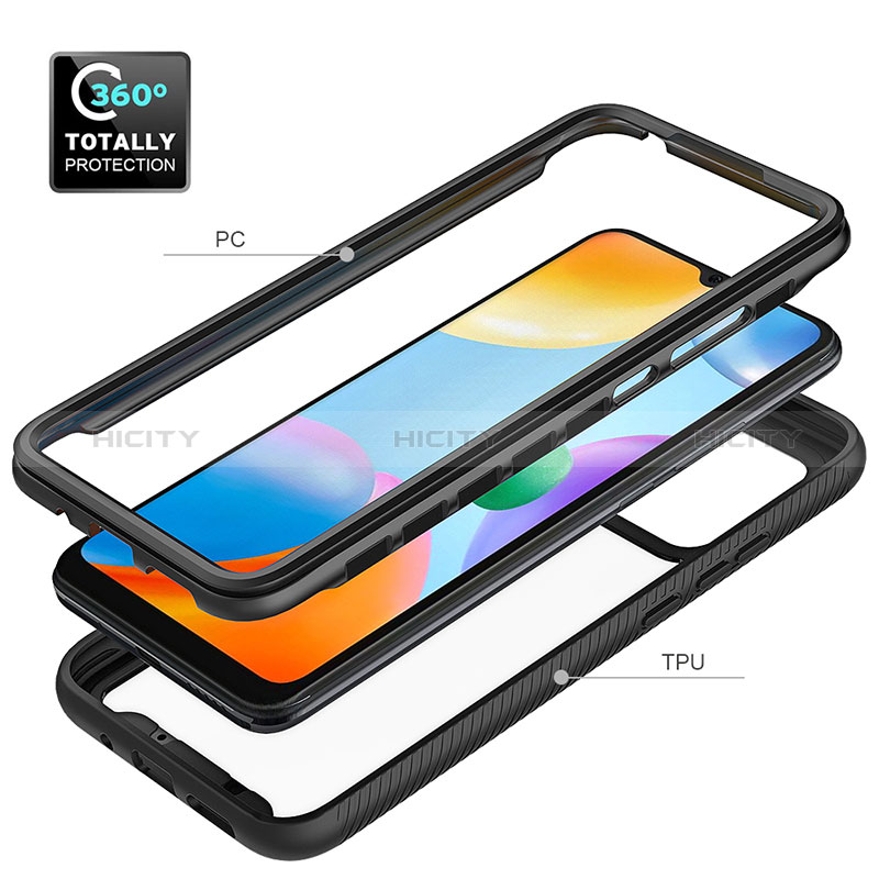 Carcasa Bumper Funda Silicona Transparente 360 Grados ZJ4 para Xiaomi Redmi 10 India