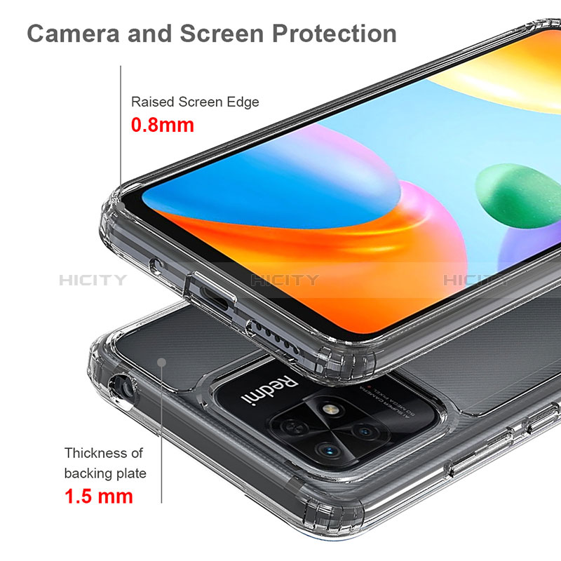 Carcasa Bumper Funda Silicona Transparente 360 Grados ZJ5 para Xiaomi Redmi 10 India