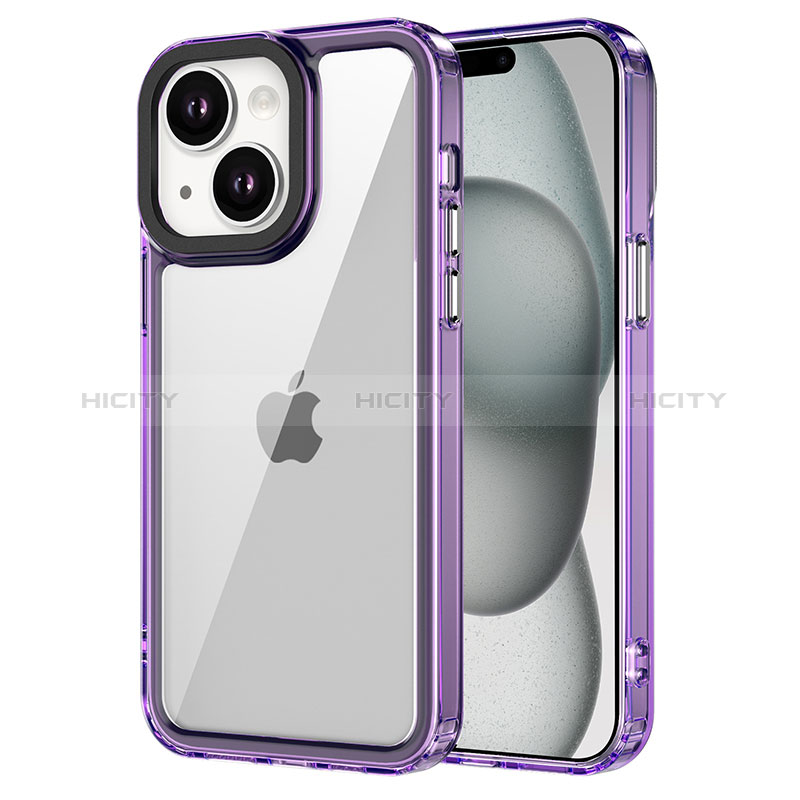 Carcasa Bumper Funda Silicona Transparente AC1 para Apple iPhone 13 Purpura Claro