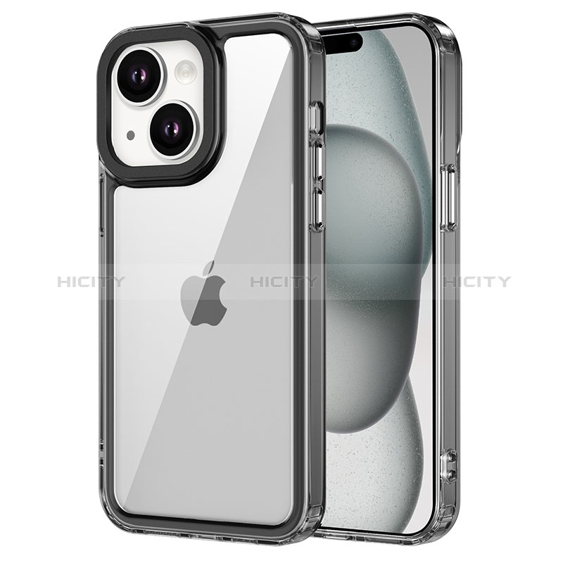 Carcasa Bumper Funda Silicona Transparente AC1 para Apple iPhone 15 Plus Negro
